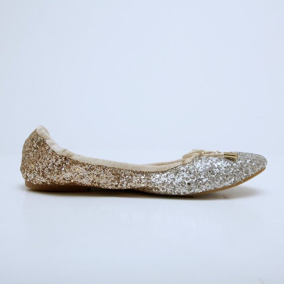 NWT Sam Edelman Felicia Gradient Silver Gold Flats - Picture 4 of 12